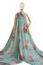 Retalho Tecido Crepe Amanda Doncella Maxi Floral Azul Celeste 0,80 Metro