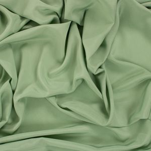 Tecido Crepe de Chine Seda Pura Verde Chá