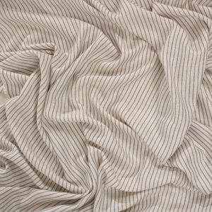 Tecido Crepe de Viscose Listrada Lurex Cor Cru