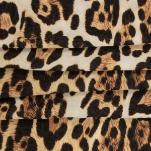 Tecido Crepe Estampa Animal Print Marrom