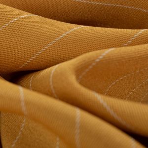 Tecido Gabardine Span Risca de Giz Amarelo Mostarda