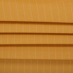 Tecido Gabardine Span Risca de Giz Amarelo Mostarda