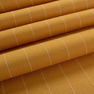 Tecido Gabardine Span Risca de Giz Amarelo Mostarda