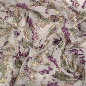 Tecido Jacquard Estampa Abstrata Branco