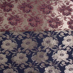 Tecido Jacquard Estampa Floral Cor Prata Envelhecido