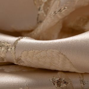 Tecido Jacquard Estampa Floral Creme