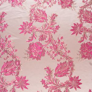 Tecido Jacquard Estampa Floral Rosa Intenso 