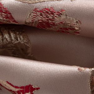 Tecido Jacquard Estampa Floral Vermelho 