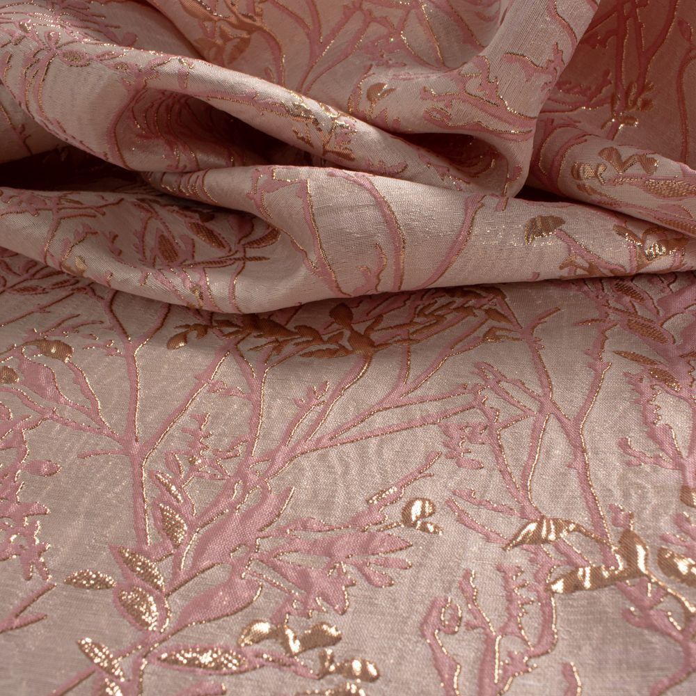 Tecido Jacquard Estampa Rosa 