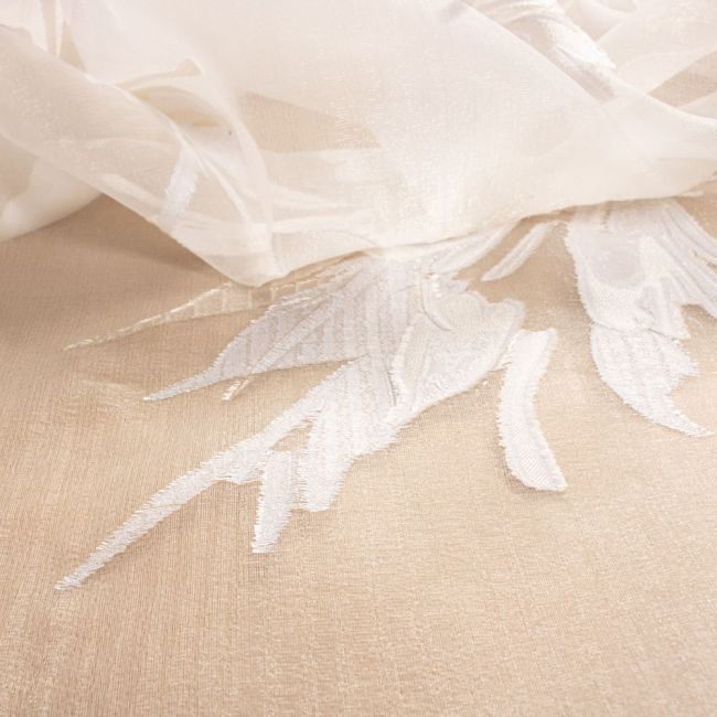 Tecido Jacquard Organza Cristal Off White