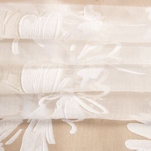 Tecido Jacquard Organza Cristal Off White