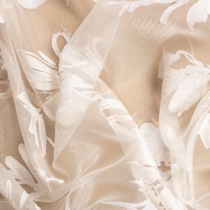 Tecido Jacquard Organza Cristal Off White