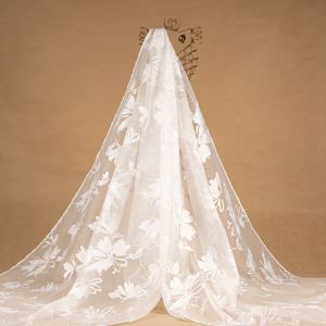 Tecido Jacquard Organza Cristal Off White