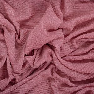 Retalho Tecido Lurex Plissado Rosa Bailarina Escuro 0,60 Metro