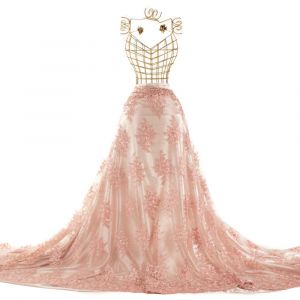 Tecido Renda Soutache Rosé