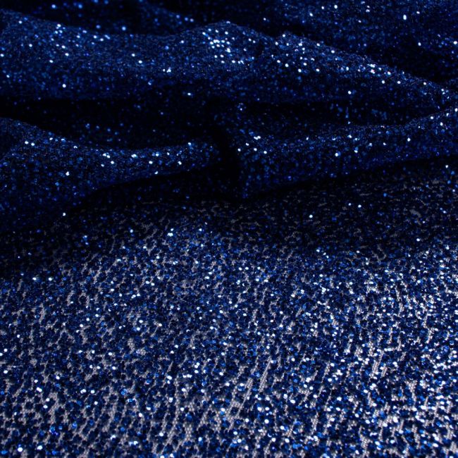 Tecido Tule Glitter Azul Bic