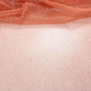 Tecido Tule Glitter Cor Terracota