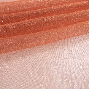 Tecido Tule Glitter Cor Terracota