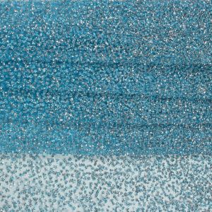 Tecido Tule Glitter Diamante Barrado Azul Aquario 