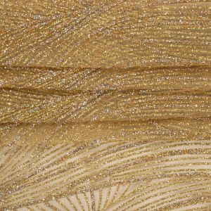 Tecido Tule Glitter Diamante Dourado