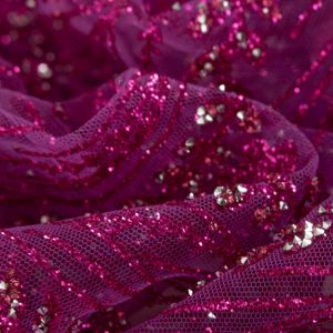 Tecido Tule Glitter Diamante Pink
