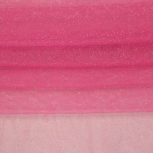 Tecido Tule Glitter Rosa Carmim 