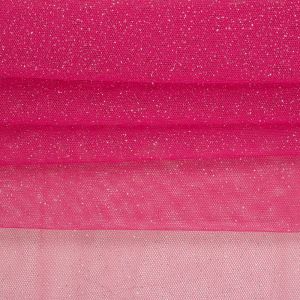 Tecido Tule Glitter Rosa Carmim 