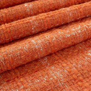 Tecido Tweed Lurex Laranja