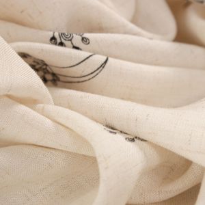 Retalho Tecido Viscose com Linho Estampada Cor Cru 0,40 Metro