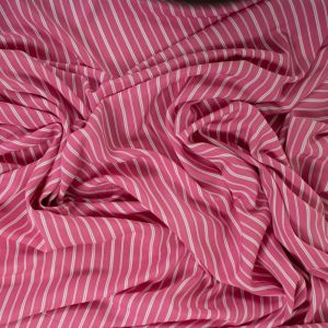 Retalho Tecido Viscose Estampa Listrado Rosa Carmim 0,90 Metro