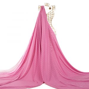 Retalho Tecido Viscose Estampa Listrado Rosa Carmim 0,90 Metro