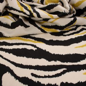 Tecido Viscose Estampa Rajada Off White