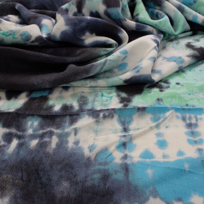 Tecido Viscose Estampa Tie Dye Azul