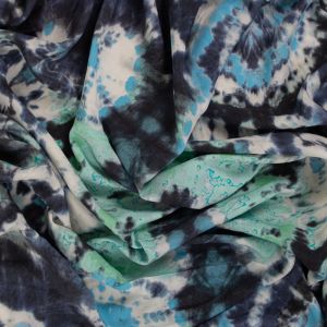 Tecido Viscose Estampa Tie Dye Azul