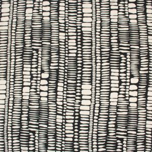 Tecido Viscose Italiana Estampa Abstrata Preto e Off White