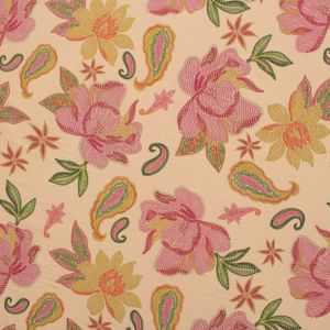 Tecido Viscose Premium Estampa Floral Paisley Cor Baunilha