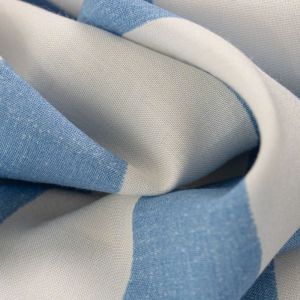 Tecido Viscose Premium Maxi Listrada Azul e Pérola