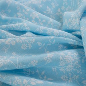 Tecido Viscose Trama de Linho Estampa Liberty Azul Celeste