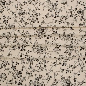 Tecido Viscose Trama de Linho Estampa Liberty Cor Creme