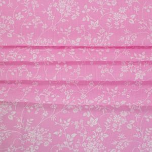 Tecido Viscose Trama de Linho Estampa Liberty Rosa