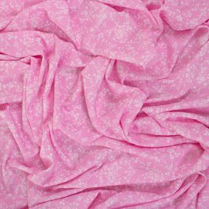 Tecido Viscose Trama de Linho Estampa Liberty Rosa